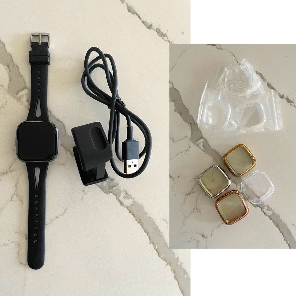 Fitbit Versa 2 HR, Music, Alexa, sleep & swim tracking. Bezels included